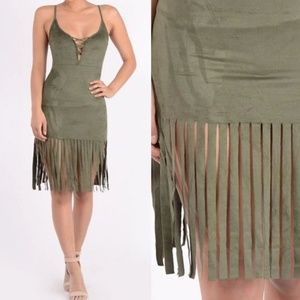 sold! Vegan suede Fringe dress